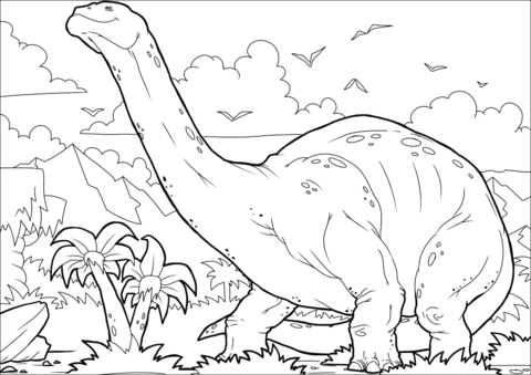 Brontosaurus Dino Coloring Page